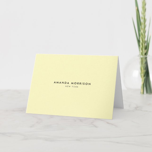 Minimalist Luxury Yellow Blank Note Card (Front)