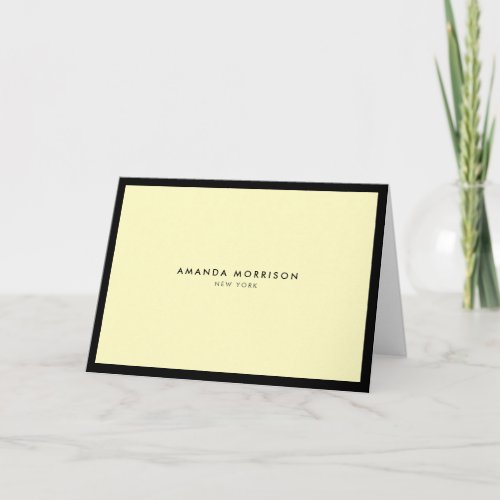 Minimalist Luxury Yellow Bordered Note Card