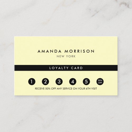 Minimalist Luxury Yellow Loyalty Business Card