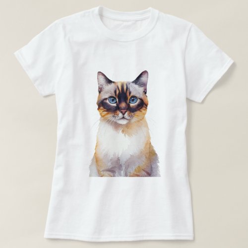 Minimalist Lynx Point Siamese Cat Inspired T_Shirt