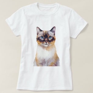 Minimalist Lynx Point Siamese Cat Inspired T-Shirt