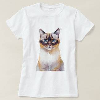 Minimalist Lynx Point Siamese Cat Inspired T-Shirt