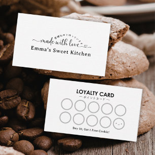 Minimalist Made with Love Bakery Rewards Loyalty Business Card