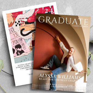 MInimalist Magazine Cover Photo Graduation  Announcement