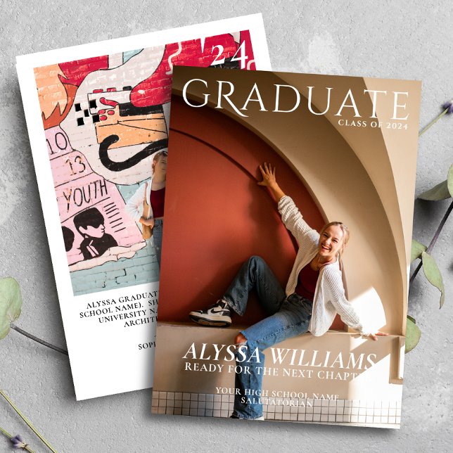 MInimalist Magazine Cover Photo Graduation  Announcement (Creator Uploaded)
