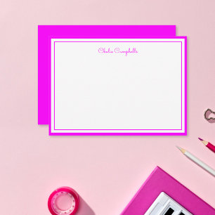 Minimalist Magenta, 2 Borders, signature Note Card