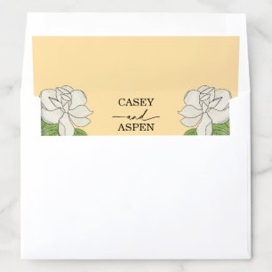 Minimalist Magnolia Flower Wedding Envelope Liner