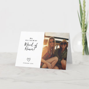 Minimalist Maid of Honor asking card