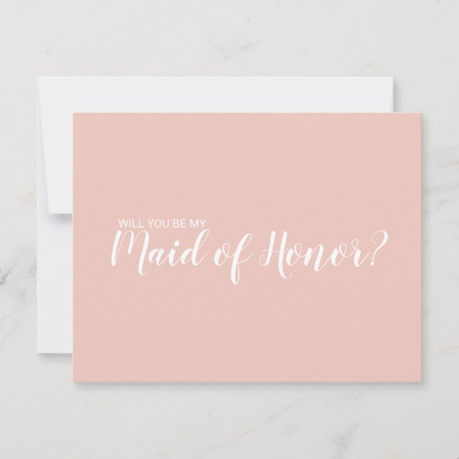 Minimalist Maid of Honor Proposal Card (Front)
