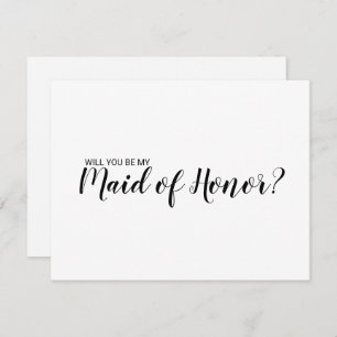 Minimalist Maid of Honor Proposal Card