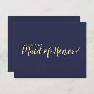 Minimalist Maid of Honor Proposal Card