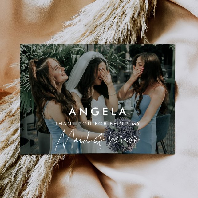Minimalist Maid of honor thank you card (Creator Uploaded)