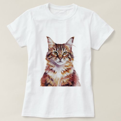 Minimalist Maine Coon Cat Inspired T_Shirt