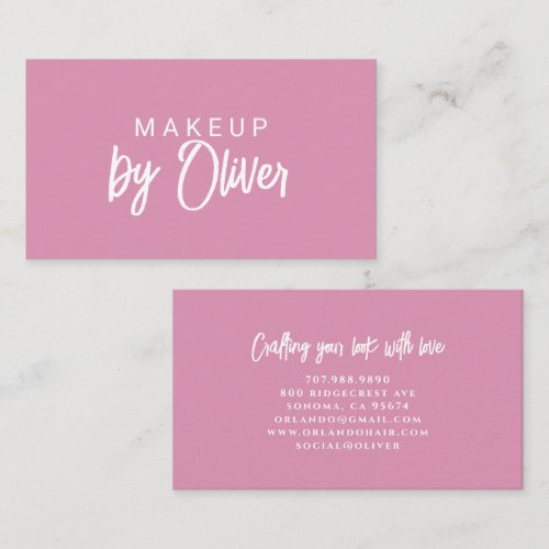 Minimalist Makeup Artist Brush Script Calligraphy Business Card