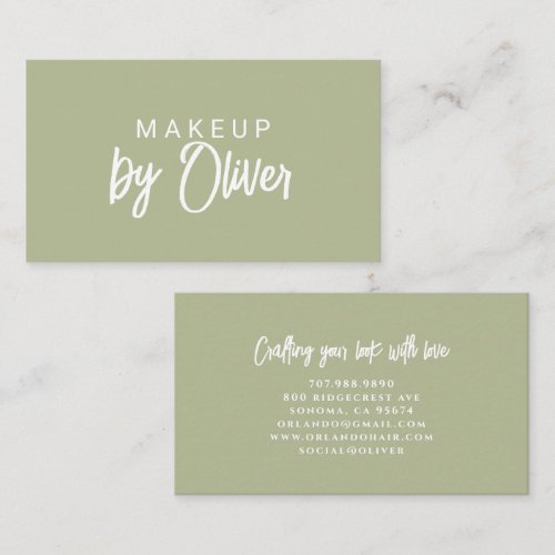 Minimalist Makeup Artist Brush Script Calligraphy Business Card
