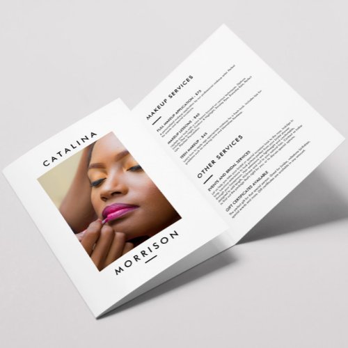 Minimalist Makeup Artist Pink Lips Salon Brochure