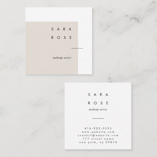 Customizable minimalist makeup artist professional business calling card