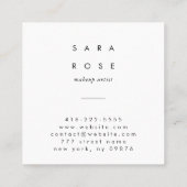minimalist makeup artist professional business  calling card (Back)