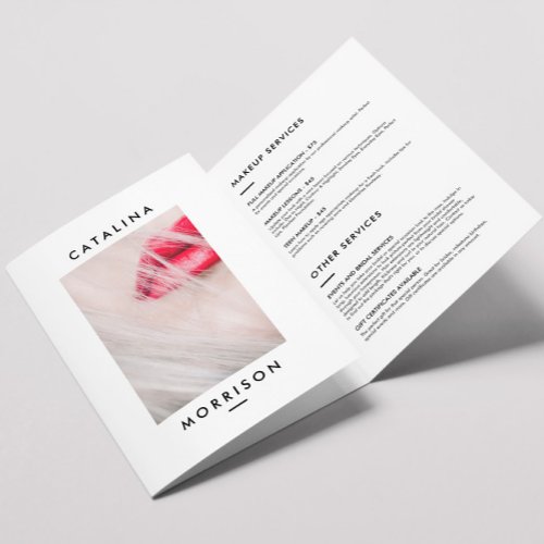 Minimalist Makeup Artist Red Lips Salon Brochure