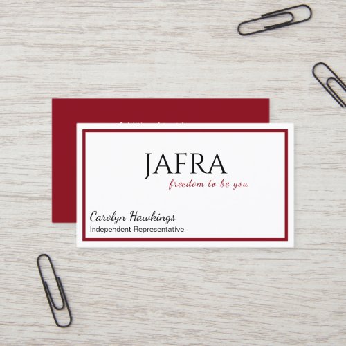Minimalist Makeup Independent Rep Jafra  Business Card