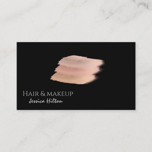 Minimalist makeup palette brush strokes business card (Front)