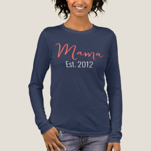 Minimalist MAMA Est Year Mother Keepsake Tri-Blend Shirt