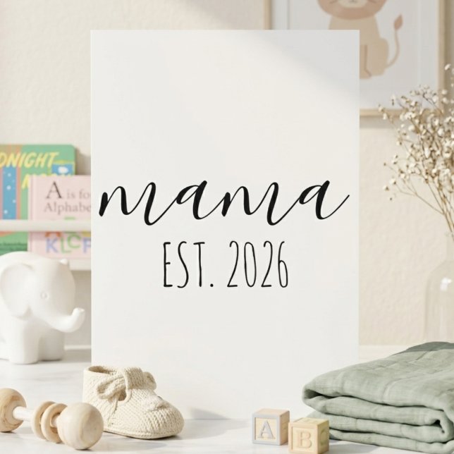 Minimalist Mama Est Year Script Card (Creator Uploaded)