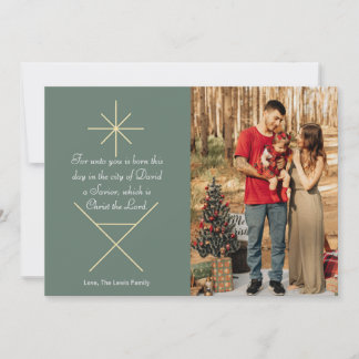 Minimalist Manger Christmas Photo Card