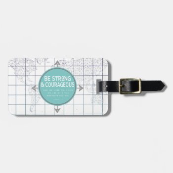 Minimalist Map Inspirational Scripture Luggage Tag by LightinthePath at Zazzle