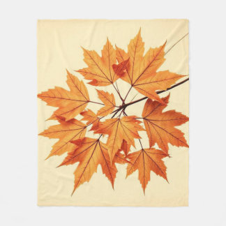 Minimalist Maple Leaves Art – Botanical Print Fleece Blanket
