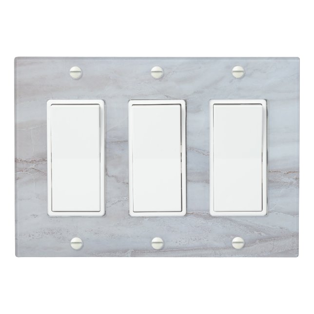 Minimalist Marble Light Switch Covers (In Situ)