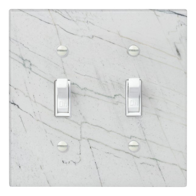 Minimalist Marble Light Switch Covers (In Situ)