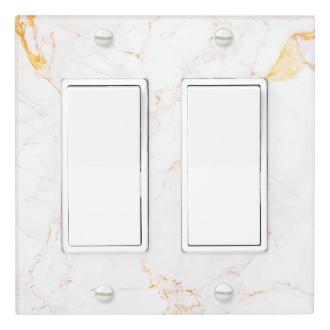Minimalist Marble Light Switch Covers (In Situ)