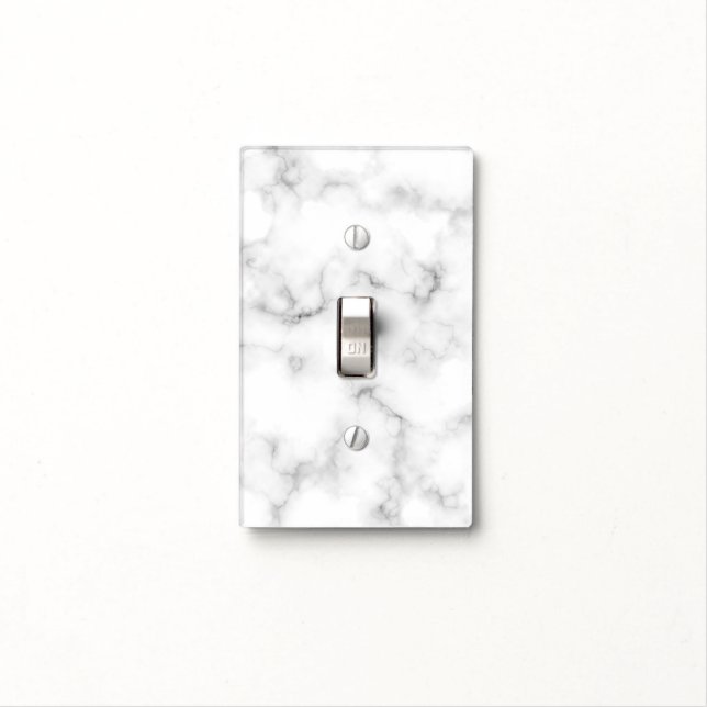 Minimalist Marble Light Switch Covers (In Situ)