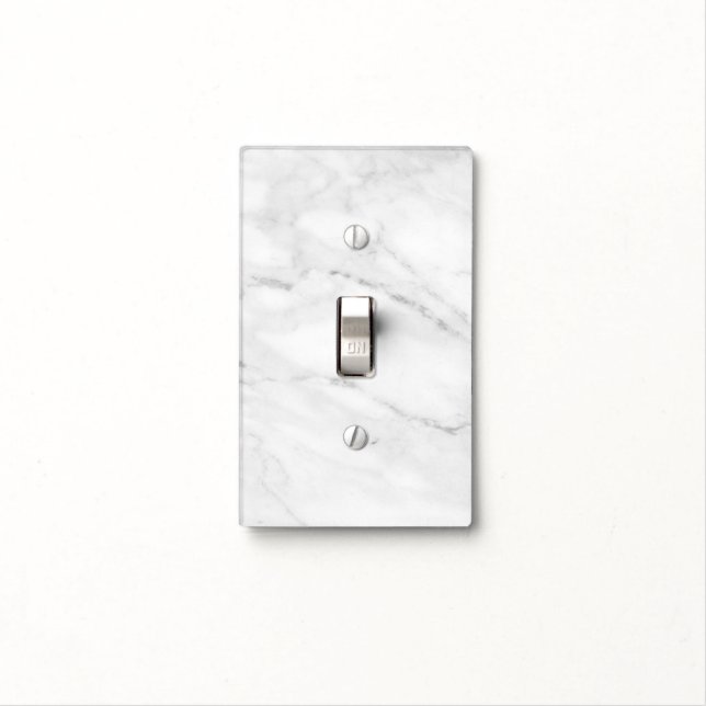 Minimalist Marble Light Switch Covers (In Situ)
