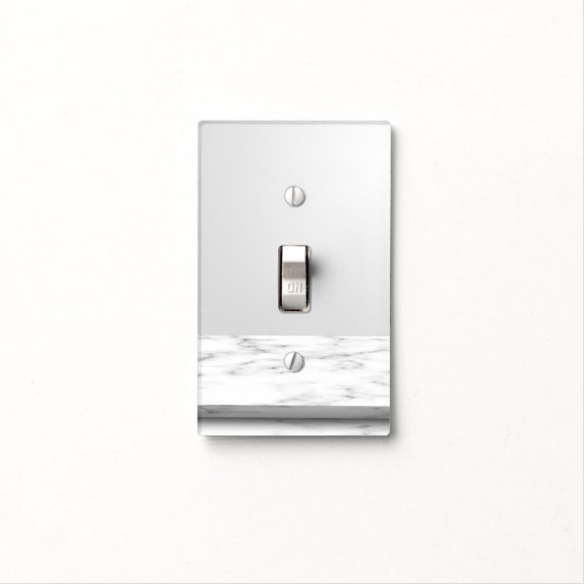 Minimalist Marble Light Switch Covers (In Situ)