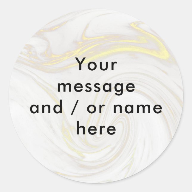 Minimalist Marble Personalized Classic Round Sticker (Front)