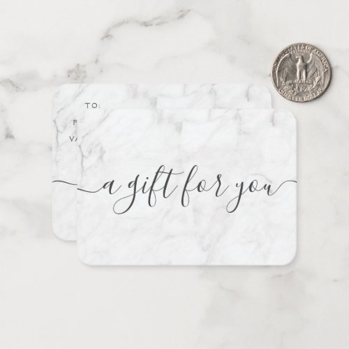 Minimalist Marble Small Business Gift Certificate  Note Card