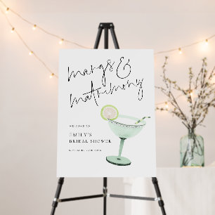 Minimalist Margs Matrimony Cocktail Bridal Shower  Foam Board