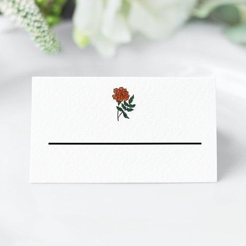 Minimalist Marigold Wedding Place Card