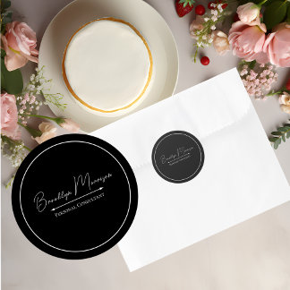 Minimalist Marketing Promotional Business Classic Round Sticker