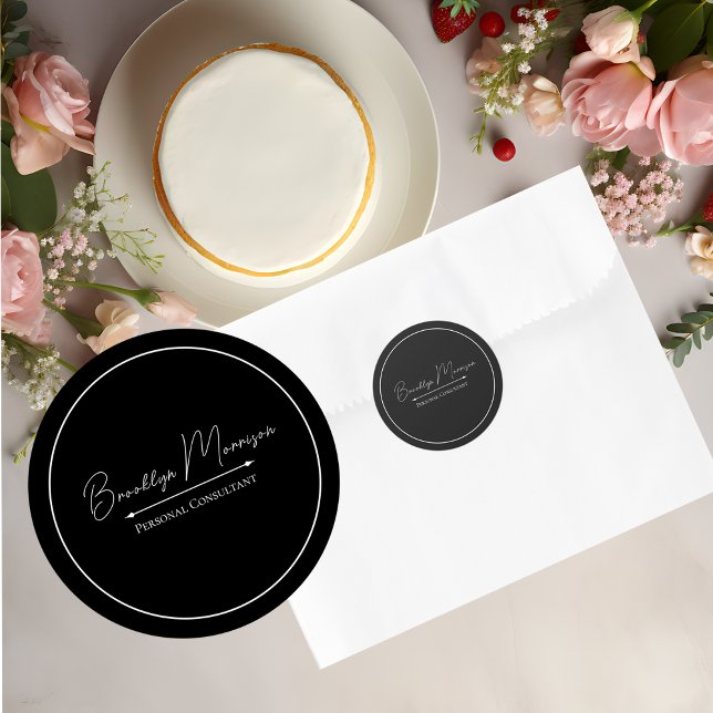  Minimalist Marketing Promotional Business  Classic Round Sticker (Creator Uploaded)