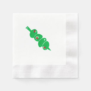 Minimalist Martini 4 Olives Cocktail Napkin