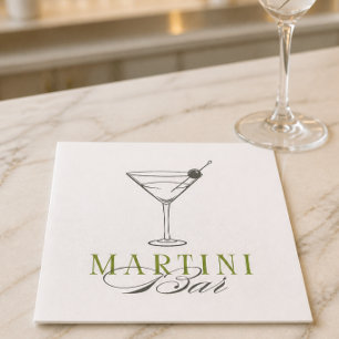 Minimalist Martini Bar Cocktail Napkin