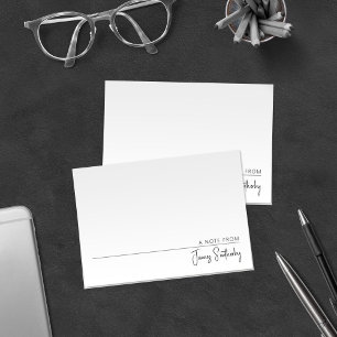 Minimalist Masculine Black and White Simple Note Card