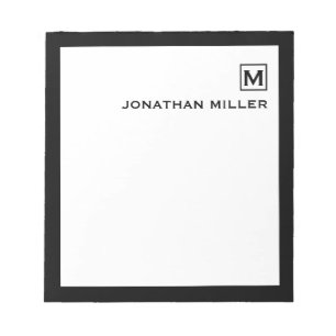 Minimalist Masculine Initial and Name Notepad