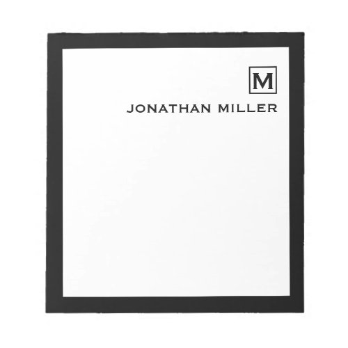 Minimalist Masculine Initial and Name Notepad