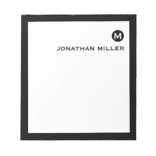 Minimalist Masculine Initial and Name Notepad
