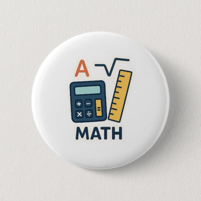 Minimalist Math Subject – Calculator, Ruler Button (Front)