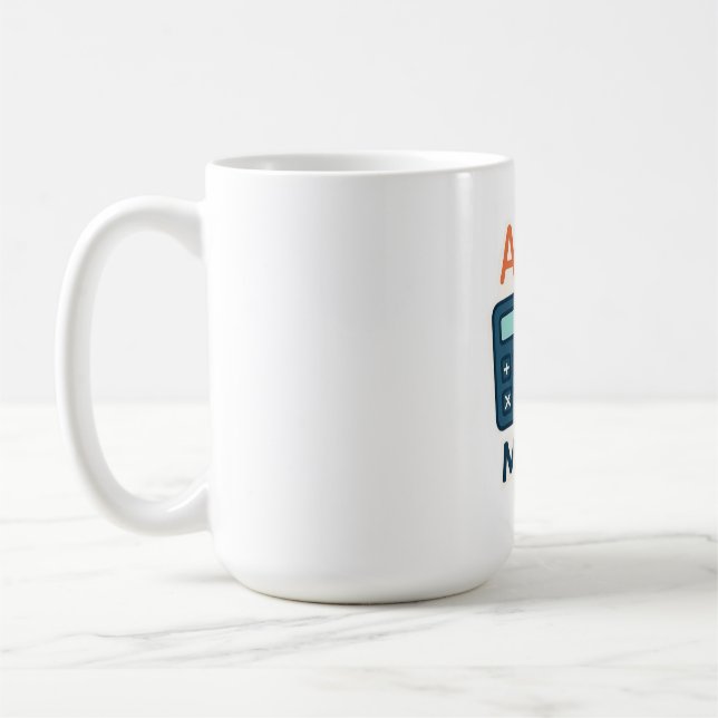 Minimalist Math Subject  – Calculator, ruler  Coffee Mug (Left)